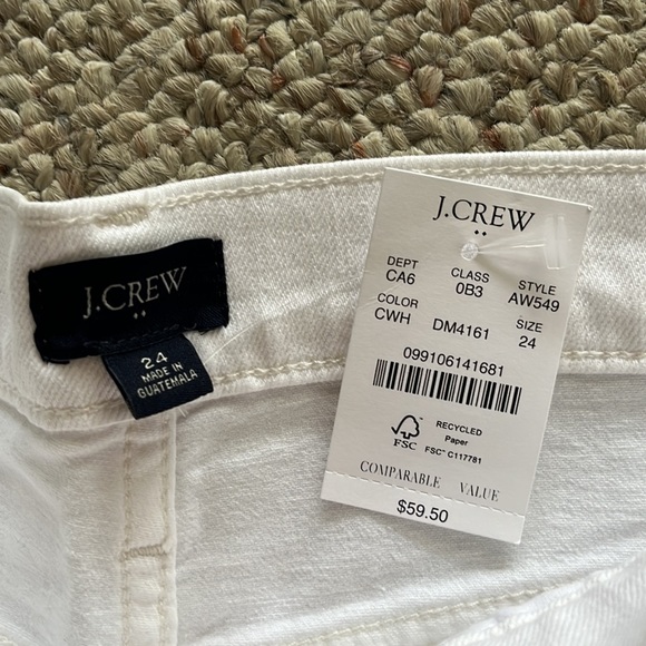NWT J. Crew White Denim Shorts - Picture 3 of 4